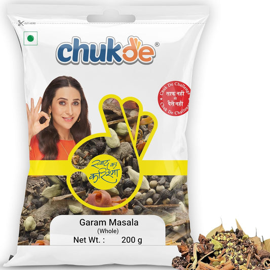 Chukde - Garam Masala Whole (7.05 OZ) .- Blend of 13 Spices - Authentic Indian Spice Blend for Rich Flavors - Ideal for Traditional Indian Dishes - Whole Blended Spice - 200 Gm