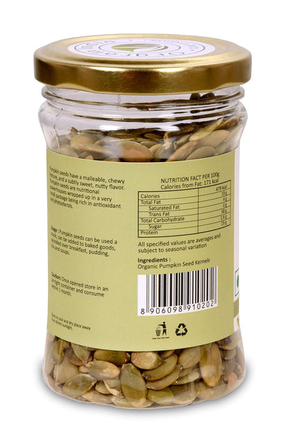 Orgrain India Organic Pumpkin Seeds, 140g | Rich in Protein & Fiber | Diet Snacks | Helps In Boosting Immunity | AAA Grade Pumpkin Seeds for Eating | Pumpkin Seeds for Weight Loss