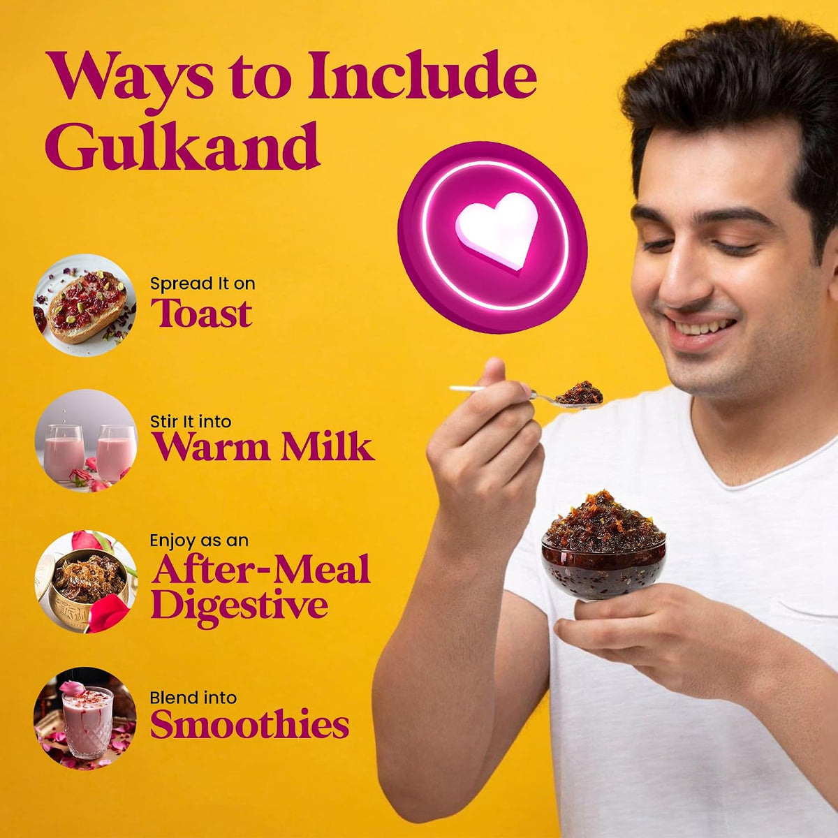 VANALAYA Natural Gulkand Rose Petal Jam - Traditional Ayurvedic Sun-Cooked Damask Rose with Cardamom - Natural Rose Gulkand 300g