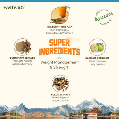 Wellwith Sea Buckthorn Fitwin(Fitwell) Juice 300ml | Makes 50 Glasses | Natural Vitamin C, Omega 3 6 7 9, Antioxidants | Immunity, Skin Glow & Gut Health Support | Herbal Juice Supplement