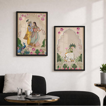 Traditional Indian Wall Art — Set of 2 (ART 14, 13x19 INCHES)