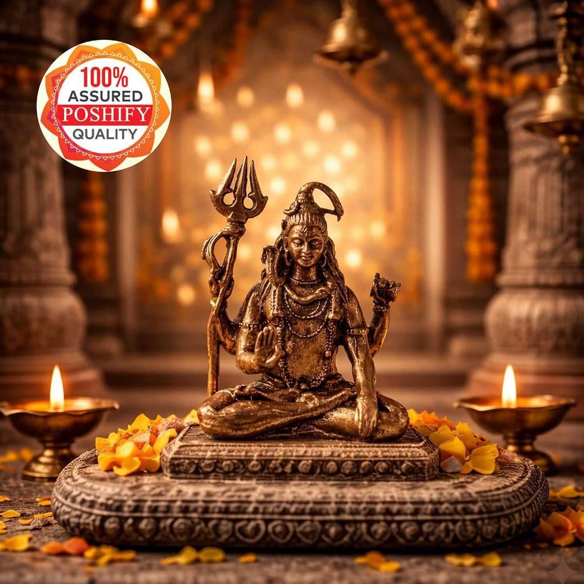Pure Copper Shivji (Mahakaal) Murti | Handcrafted Copper Idol for Pooja Room, Vastu Decor | Traditional & Auspicious Religious Hindu God Showpiece & Gift Item | 93gm (5.5x3.5 cm)