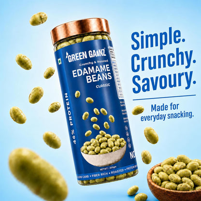 Edamame Beans Classic Flavor - 200g Value Pack | Protein Rich Snack | Simple Taste | Low Salt | Snack for adults | Fiber Rich | Low Carb | Keto Friendly | Lab Tested