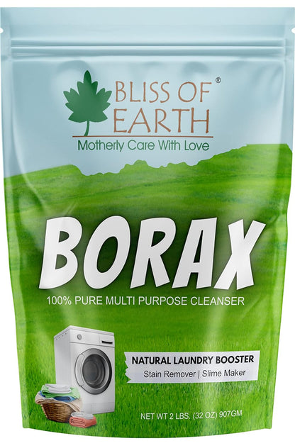 Bliss of Earth Borax Powder For Washing Cloths, Slime Maker, Cleaning & Stain Remover, Ants Killer, 100% Pure Sodium Borate Powder 113GM