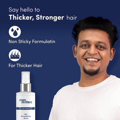 Man Matters Hair Serum for Men With Jojoba and Argan oil | For Silkier, Shinier, Smoother & Frizz Free Hair | Instant Shine & Smoothness | Non Sticky Hair Serum | 90ml