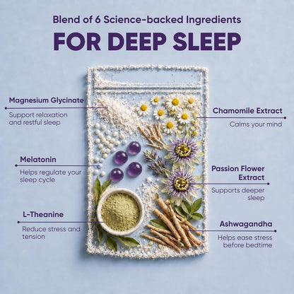 Deep Sleep Gummies | Magnesium Glycinate 100mg + Melatonin 3mg | Fall Asleep Faster, Wake Up Refreshed | 30 Gummies
