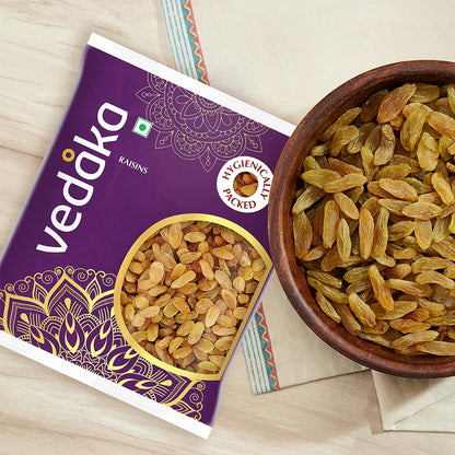 Vedaka Raisins | 500 g | Kismish | Premium Dried Grapes | Sweet Fruity Taste And Soft Chewy Texture | Natural Source Of Antioxidants, Potassium & Fiber | Healthy Snack
