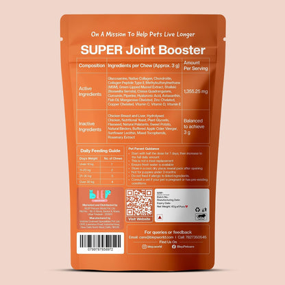 dog joint supplement, dog hip and joint supplement, dog joint chews, glucosamine for dogs, chondroitin for dogs, collagen for dogs, MSM for dogs, green lipped mussel for dogs, dog mobility supplement, dog joint support, dog soft chews, BLEP
