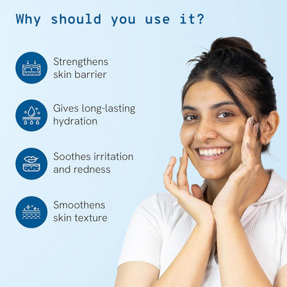 Be Bodywise 1% Peptide & Ceramide Moisturizer (50g) | Retains Moisture Upto 72 Hours | Strengthens Skin Barrier, Soothes Irritation & Redness | Lightweight, Fragrance Free Formula