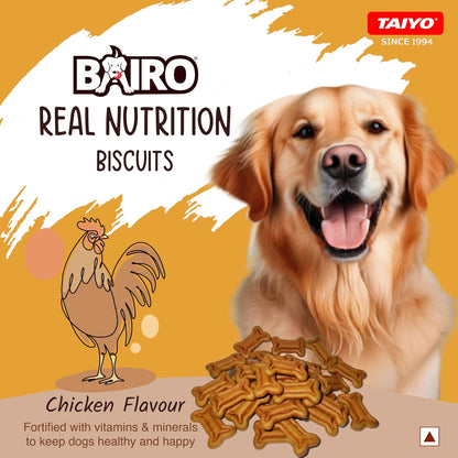 Bairo Healthy Dog Biscuit Treats – Chicken Flavour, 900g | High-Protein, Crunchy & Delicious Bone Shaped Biscuits for Dogs, All Life Stages | Promotes Healthy Teeth