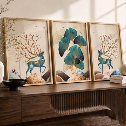 Modern Wall Art framed Painting for Wall Decoration - Wall Paintings for Living Room, Bedroom - Big Size Wall Painting Set of 3 (Art 2, 10x13 inch)