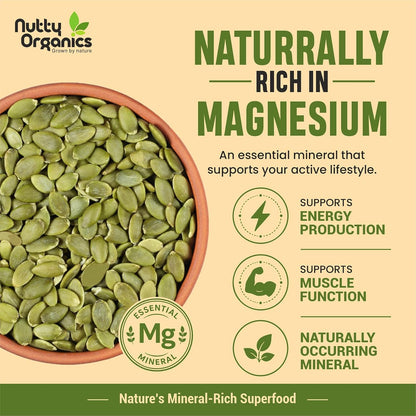 NUTTY ORGANICS Natural Pumpkin Seeds 200GM | Raw Pumpkin Seeds for Eating- Immunity Booster and Protein Rich Seeds | Healthy Diet Snacks | Weight Management