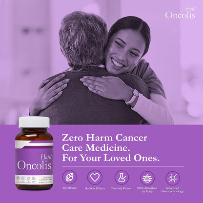 Holo ZEROHARM HoloOncolis | Holistic Cancer Care Tablets | All-natural | 100% Water Soluble Curcumin and Plant-based Ingredients | Anti-inflammation, Anti-depression| 60 Vegetarian Tablets