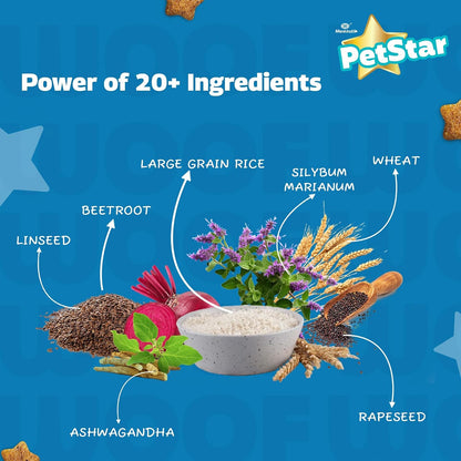 Mankind PetStar Starter Dry Dog Food (High Protein) for Mother & Puppy, 1kg Pack | Improves Muscle & Strength, Supports Immunity, Protects Liver & Kidney | Gestation/Lactation Support