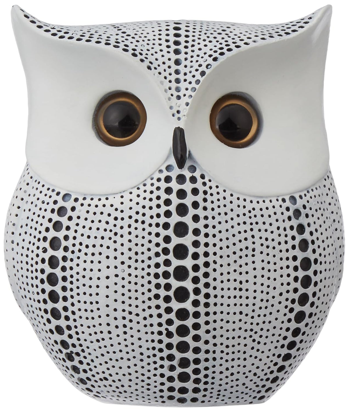 Modern Classy Happy Owl Resin Art Figure Showpiece (White), 13 x 6.5 cm