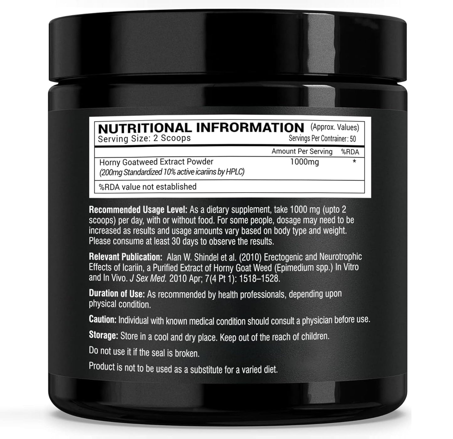 GREENDORSE Organic Horny Goat Weed Extract Powder |With 10% Active Icariins| 3 Months Supply | Supports Strength, Stamina, Performance & Energy, Vegan Friendly-50g