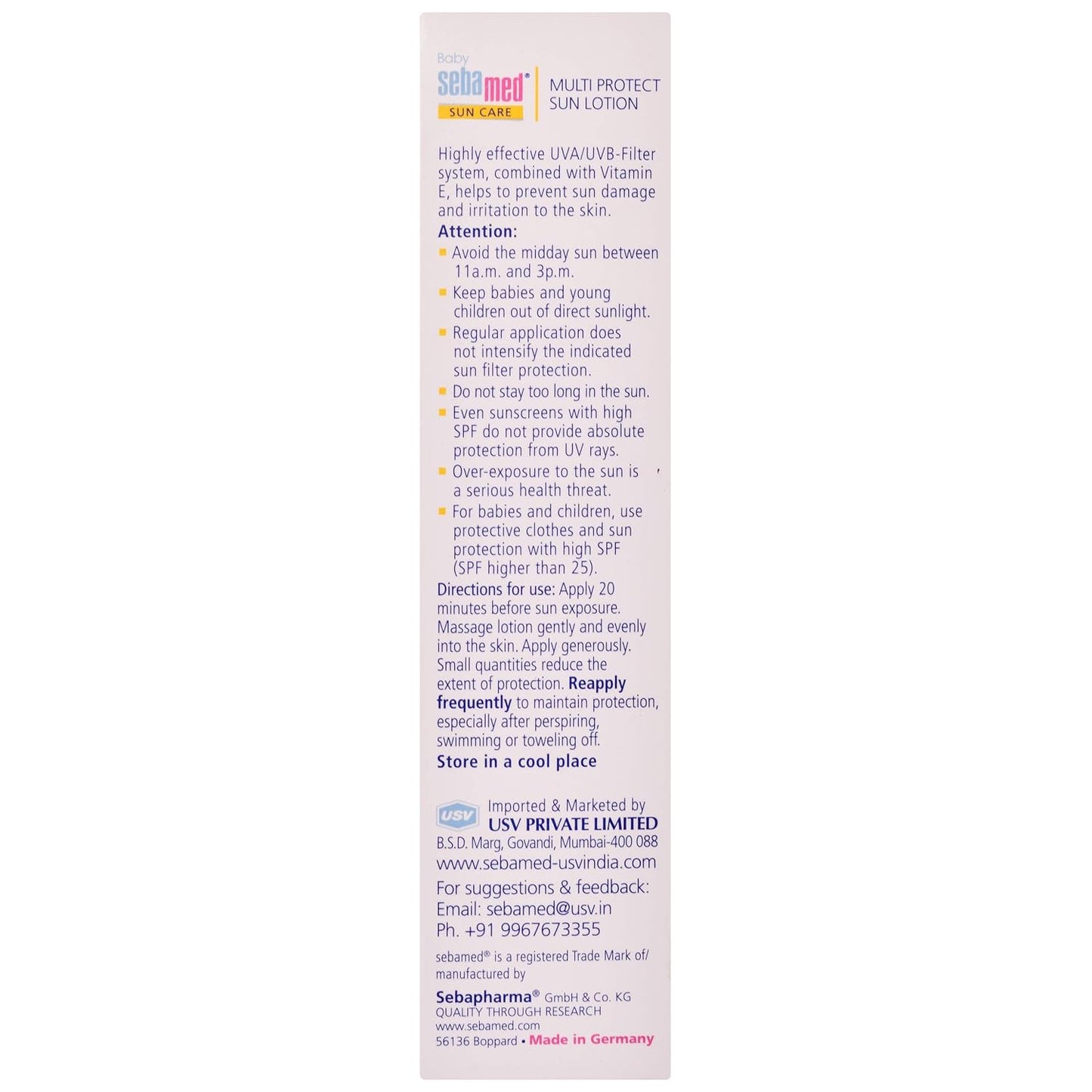 Baby Sebamed - Bottle of 200 ml Sun Lotion