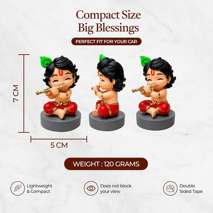 UNOVATE Krishna Idol Small for Car Dashboard | Krishna Murti | Multicolor