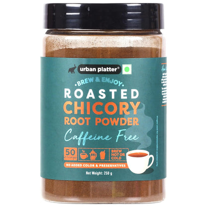 Urban Platter Roasted Chicory Root Powder, 250g (Caffeine Free Coffee Substitute, Roasted and Ground to Perfection, Brew with Coffee and Other Beverages)