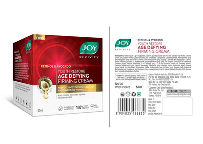 Joy Revivify Retinol & Avocado Youth Restore Age Defying Firming Cream - 50ml
