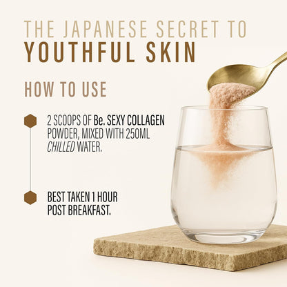 Be. Japanese Marine Collagen Powder for Women & Men | Type I & III Collagen Peptides with Glutathione, Vitamin C, Hyaluronic Acid & Astaxanthin | Mix-Fruit Flavour for Skin, Hair, Nails & Joints | 300 g