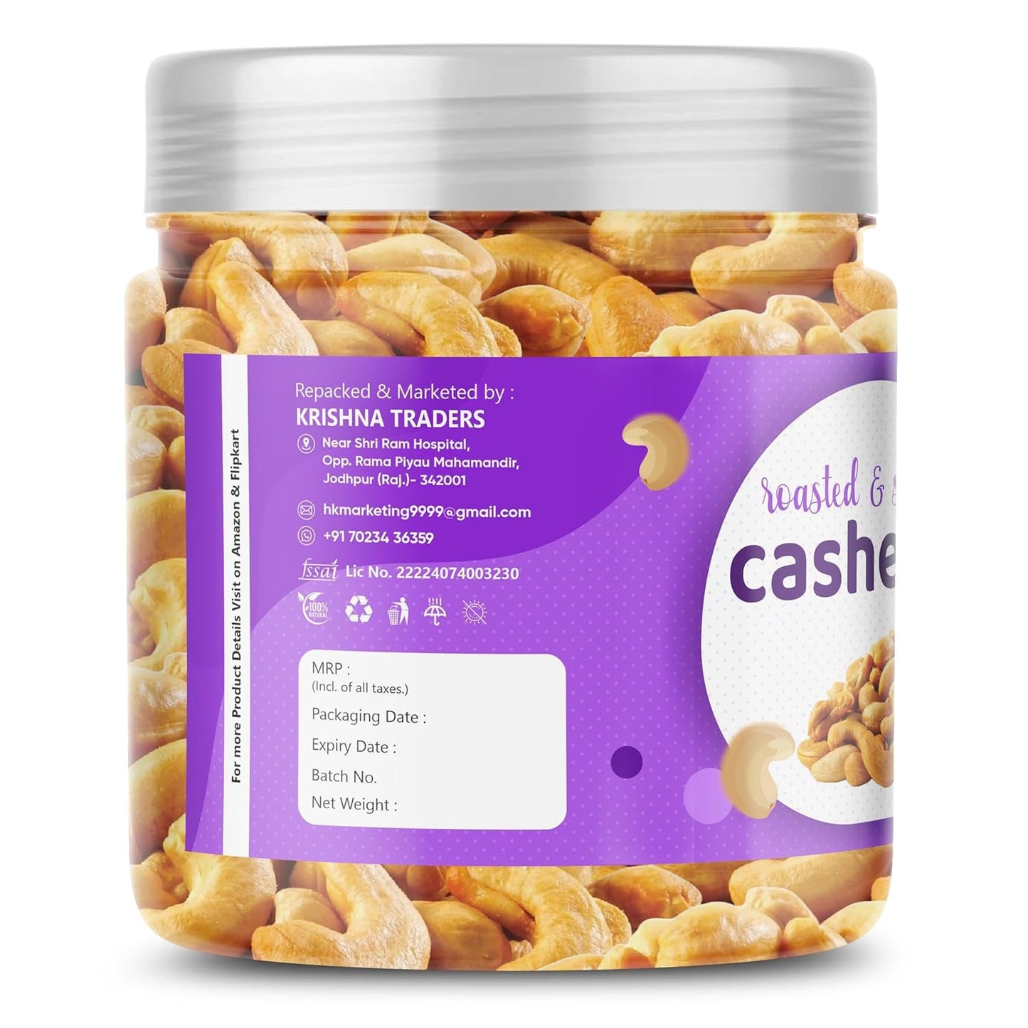 Heaven Bites Premium Roasted and Salted Cashews | Whole Kaju Dry Fruits Rich in Protein Fibre | Healthy Snacks | 100% Natural Cashew Nuts | Festive Snacking | Magnesium and Phosphorus | Crunchy & Delicious