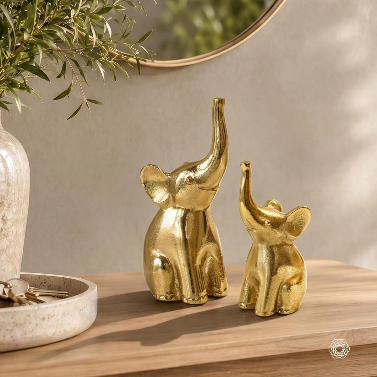 BEHOMA Metal Elephant Set of 2 Decorative