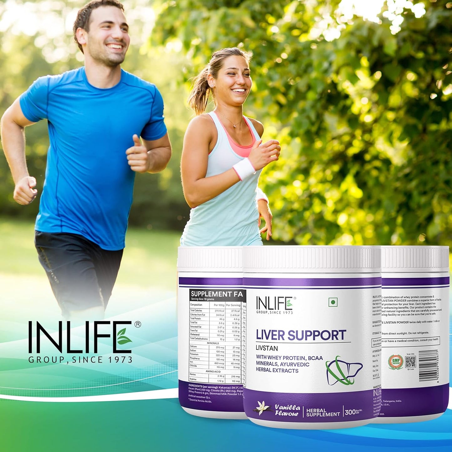 INLIFE Livstan Liver Support Supplement | Whey Protein Powder with Ayurvedic Herbs - Kakamachi, Tamalaki, Kasani, Citraka, Rajamasha - 300g (Vanilla)