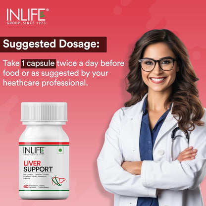 INLIFE Liver Support Supplement with Ayurvedic Herbs | Tamalaki, Citraka, Dhamasa, Kasanai, Kakamachi | Supports Healthy Liver Function for Men & Women - 60 Vegetarian Capsules
