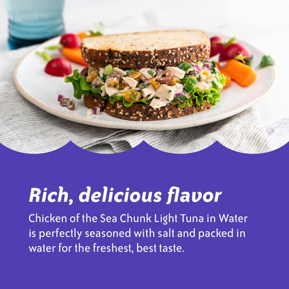 Chicken of the Sea Chunk Light Tuna in Water, 5 oz. Can (Pack of 1), Wild Caught Canned Tuna