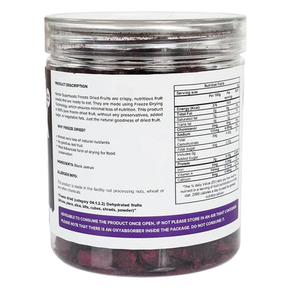 Nectar Superfoods Freeze Dried Black jamun slices- 50 grams Jar-Pack of 1 Nos | 100% Natural & Pure | No Preservatives, No Sugar Added, Vegan | Ideal for Cooking & Seasoning | Made in India