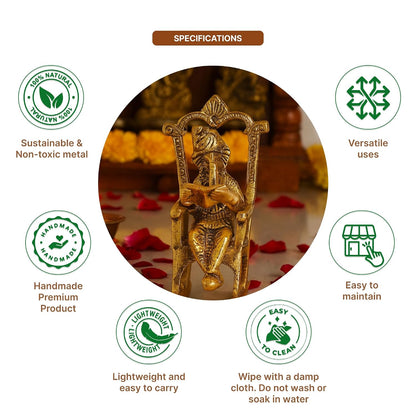 Lord Ganesha Statue | God Idol for Home | Ganesha Wall Décor | God Idol for Pooja Room, Diwali Gift Article (L15 x W10 x H16 cm)