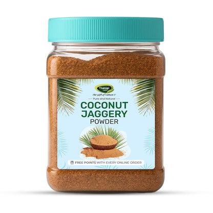 Thanjai Natural Coconut Jaggery Powder Unrefined | Organic - 100% Pure | No Preservatives | No Added Sugar | Traditional Village-Made | Healthy Sugar Alternative for Diabetes, Weight Loss