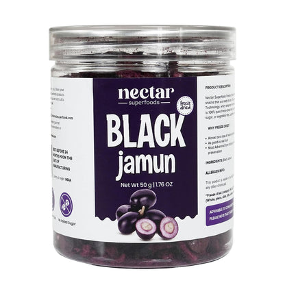 Nectar Superfoods Freeze Dried Black jamun slices- 50 grams Jar-Pack of 1 Nos | 100% Natural & Pure | No Preservatives, No Sugar Added, Vegan | Ideal for Cooking & Seasoning | Made in India
