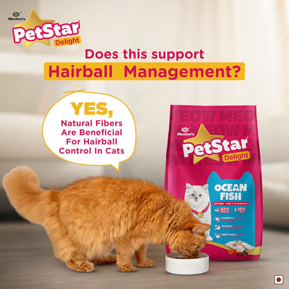 Mankind PetStar Kitten Cat Food – Ocean Fish Flavour (1 Kg) | Complete & Balanced Nutrition for Healthy Growth, Hairball & Digestive Care
