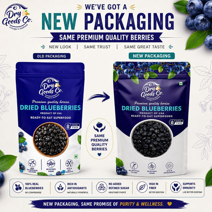 DRY GOODS CO. Dried Blueberries 200g No Added Sugar Premium Berry Snack