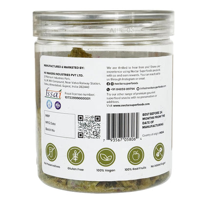 Nectar Superfoods Freeze Dried Kiwi slices- 50 grams Jar-Pack of 1 Nos | 100% Natural & Pure | No Preservatives, No Sugar Added, Vegan | Ideal for Cooking & Seasoning | Made in India