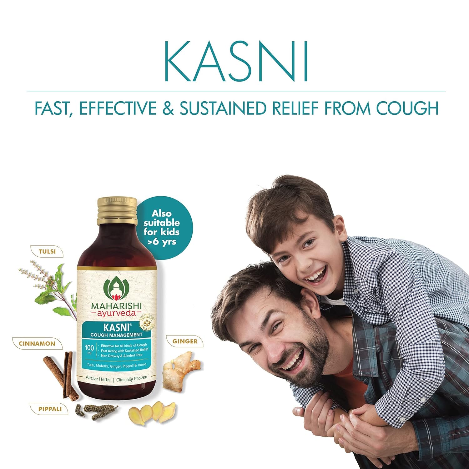Zephivo Maharishi Ayurveda Kasni Cough Syrup with Kanth Sudha | Ayurvedic Cough Syrup | For All Types Of Cough & Chronic Cough | Non-Drowsy | Non- Habit Forming| Non-alcoholic
