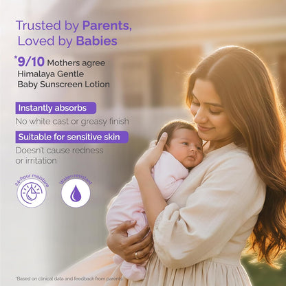 Himalaya Gentle Baby Sunscreen Lotion 50ml | SPF 50 PA++++ | UVA & UVB Broad Spectrum Protection For All Skin Types | With Jojoba Oil & Vitamin E | Non-Greasy, No White Cast|