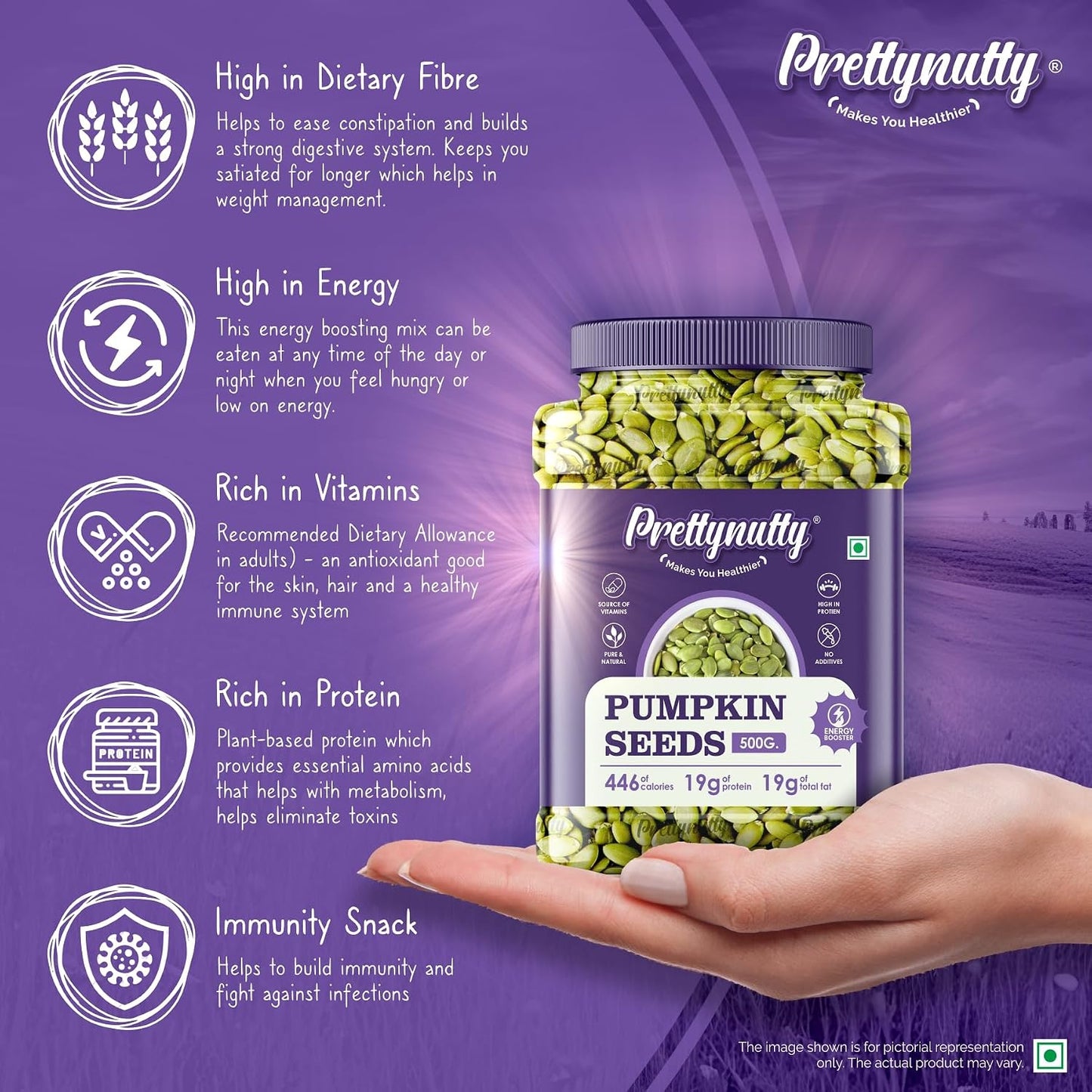 PrettyNutty Raw Pumpkin Seeds – Premium Grade, High Protein, Keto & Vegan Friendly, Gluten-Free, Natural Pepitas for Snacking, Baking & Cooking