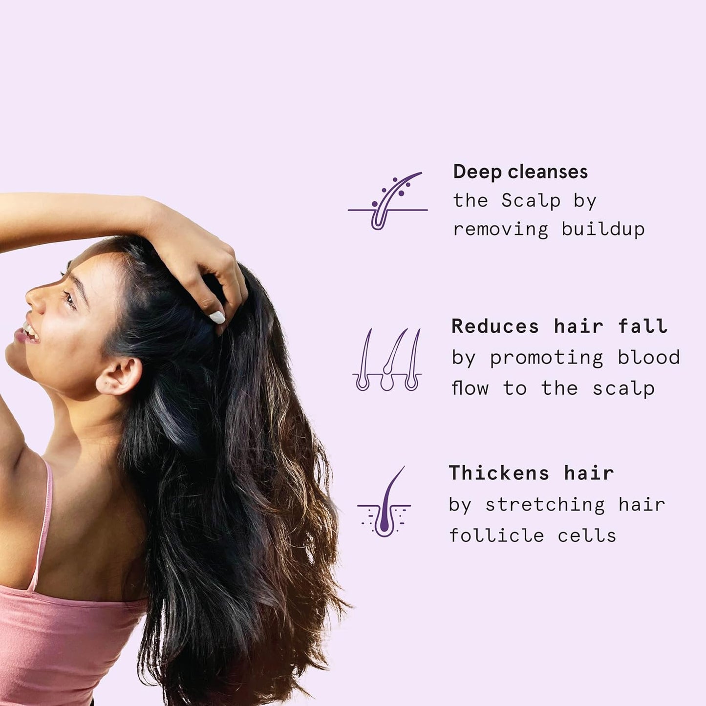 Be Bodywise Hair Scalp Massager Shampoo Brush with Soft Silicone Bristles | Exfoliating Stimulating, Anti Dandruff, Shower Scalp Scrubber | Handheld & Lightweight | Black