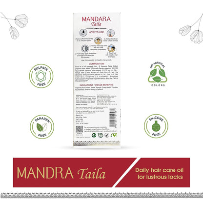 Ayouthveda Mandara Taila Daily Hair Care Oil for Lustrous Look | With the Benefits of Fenugreek Seeds and Sesame Oil | For Shinky & Healthy Hair |Daily Nourisher of Hair (Pack Of 1-100ml)
