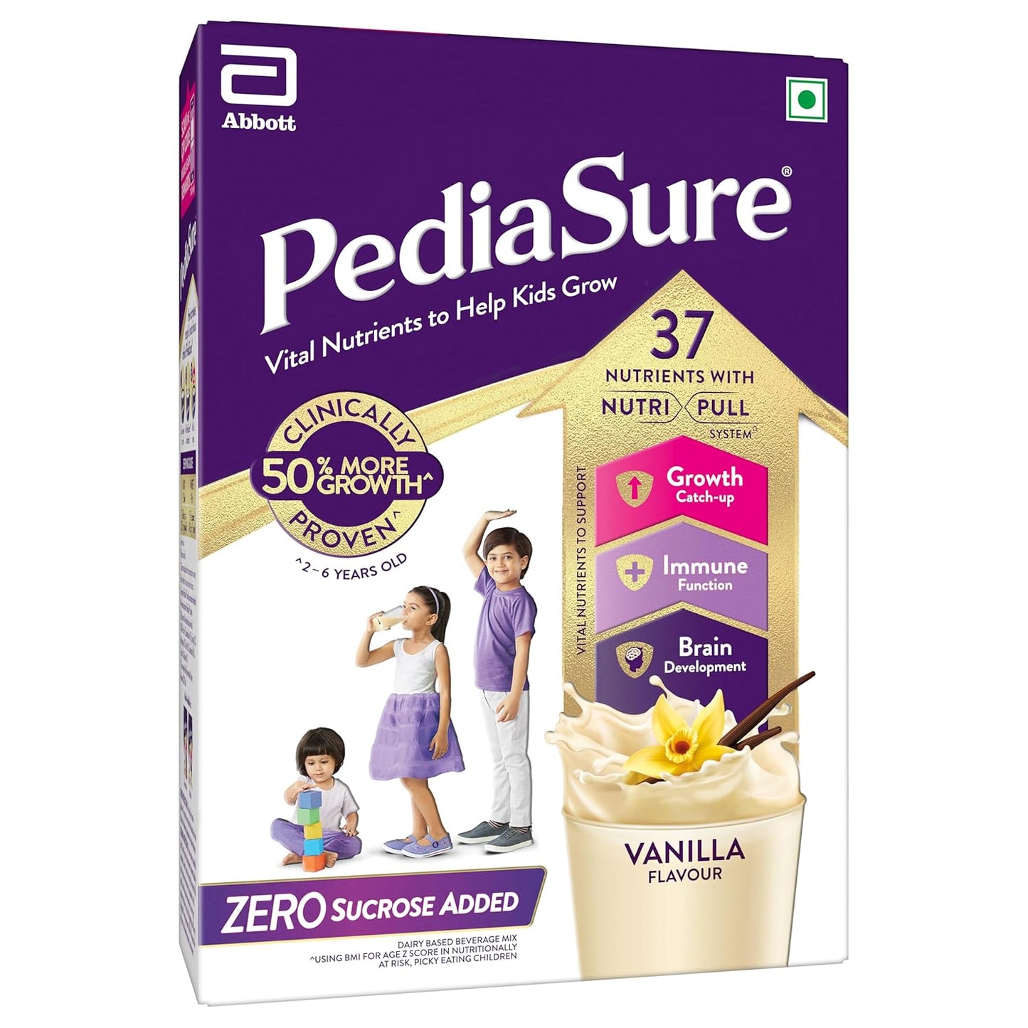 Pediasure Zero Sucrose 400g, Vanilla, Scientifically Designed Nutrition to Help Kids Grow, Pediasure Zero Sugar