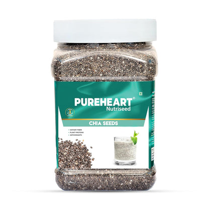 Pureheart Raw Chia Seeds 80 gm| Chia Seeds for Weight Management | Rich in Calcium, Protein, Fiber, Omega-3 and Antioxidant | Seeds for Eating | Diet Snack | Naturally Sourced