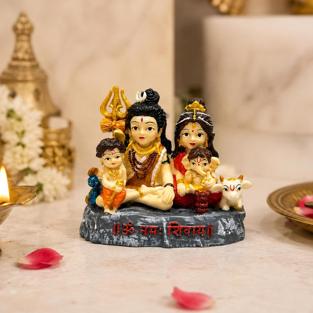 UNOVATE Shiva Parivar for Car Dashboard | Shiva Idol | Shiv Parivar Statue for Car | Mahadev Idol for Car, Home Temple, Office Desk. (Shiv Parivar)