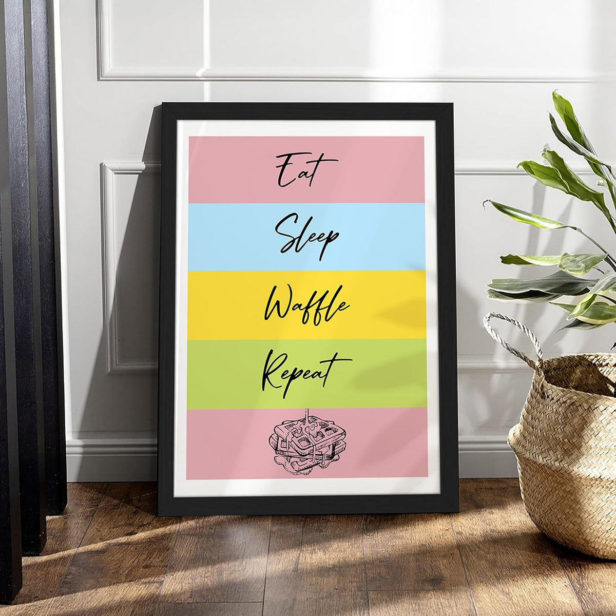 Framed Food Wall Art for Kitchen, Restaurant & Cafe, Black Synthetic Wood Frame, 300 GSM Illustration Print, 10x13 Inch, ART-14