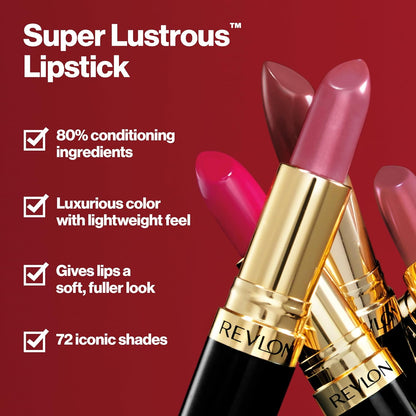 Revlon Super Lustrous Lipstick, Creamy Formula For Soft, Fuller-Looking Lips, Moisturized Feel, 802 Daylight Delight, 0.15 oz