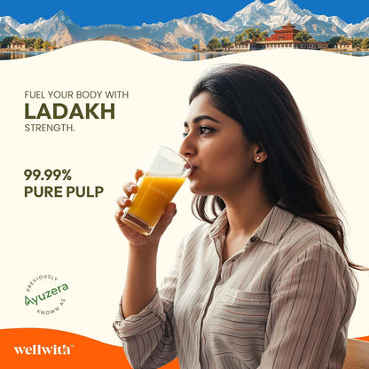 Ayuzera (Wellwith) Himalayan Sea Buckthorn Pulp Concentrate 300ml | Cold-Pressed | Makes 50 Glasses | Natural Vitamin C, Omega 3 6 7 9, Antioxidants | Immunity, Skin Glow & Gut Health Support | Juice Seabuckthorn