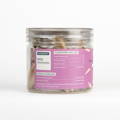 Chompz Freeze Dried Anchovy Cat Treats | Single Ingredient Fish Treat | 15g | Crunchy Cat Treats