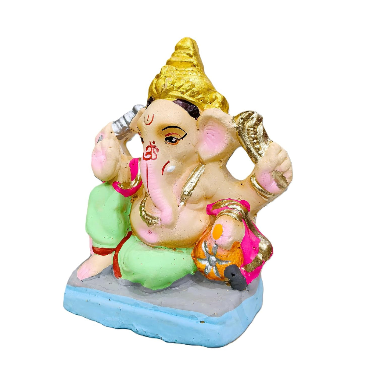 100% Eco-Friendly Clay Ganesh Idol Ganesh Ji Murti for Visarjan 4.5 Inches | Shadu Mati Ganesh Murti | Clay Ganpati Idol for Home | Ganpati for Ganesh Chaturthi | Home Decor